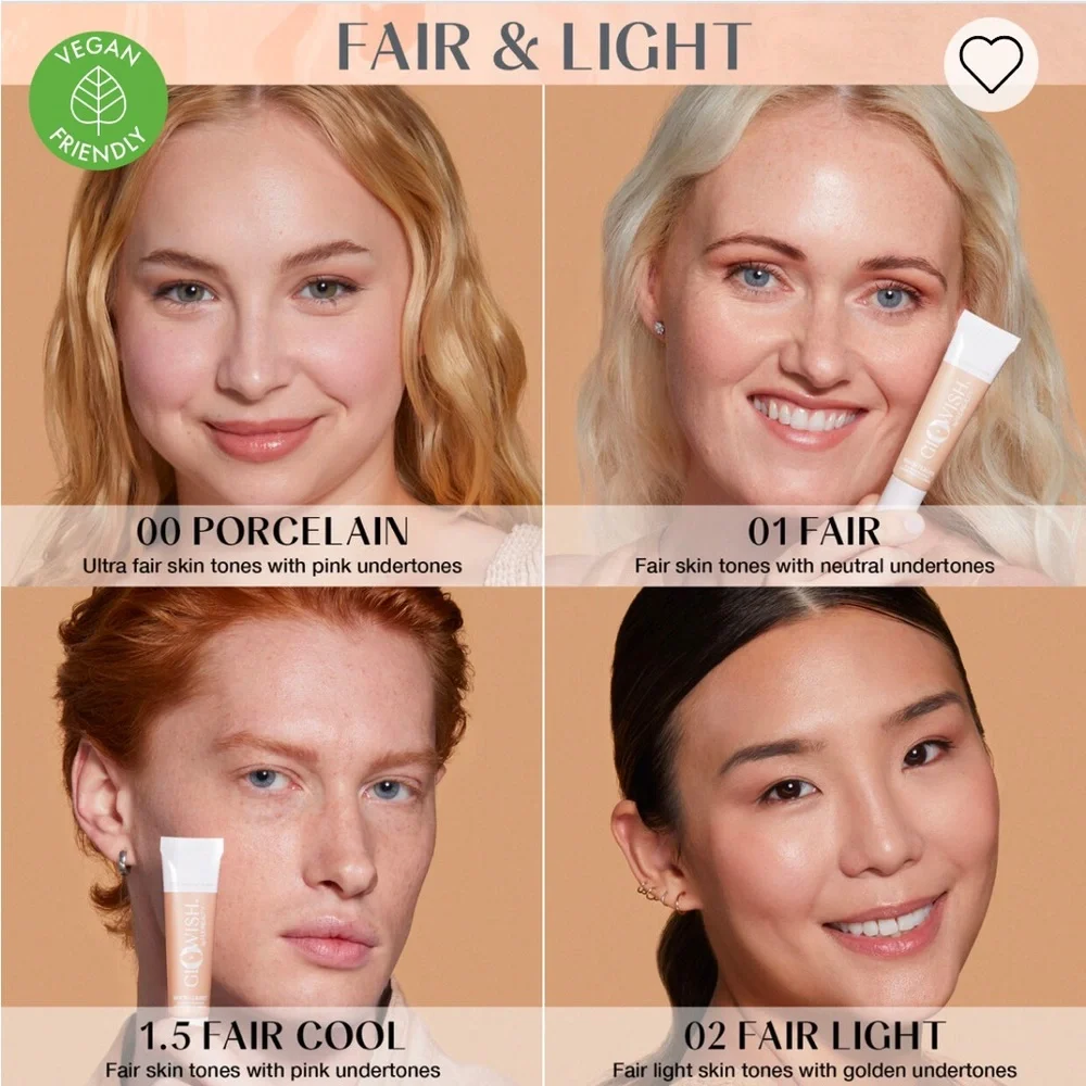 GloWish by Huda Bright Light Hydrating Sheer Vegan Concealer in Fair Light 02